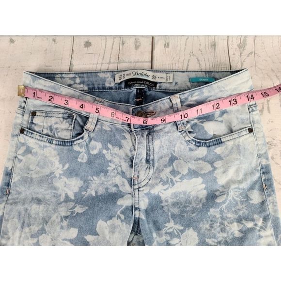 Zara Trafaluc Skinny Jeans Blue Floral Light Wash - Picture 8 of 10